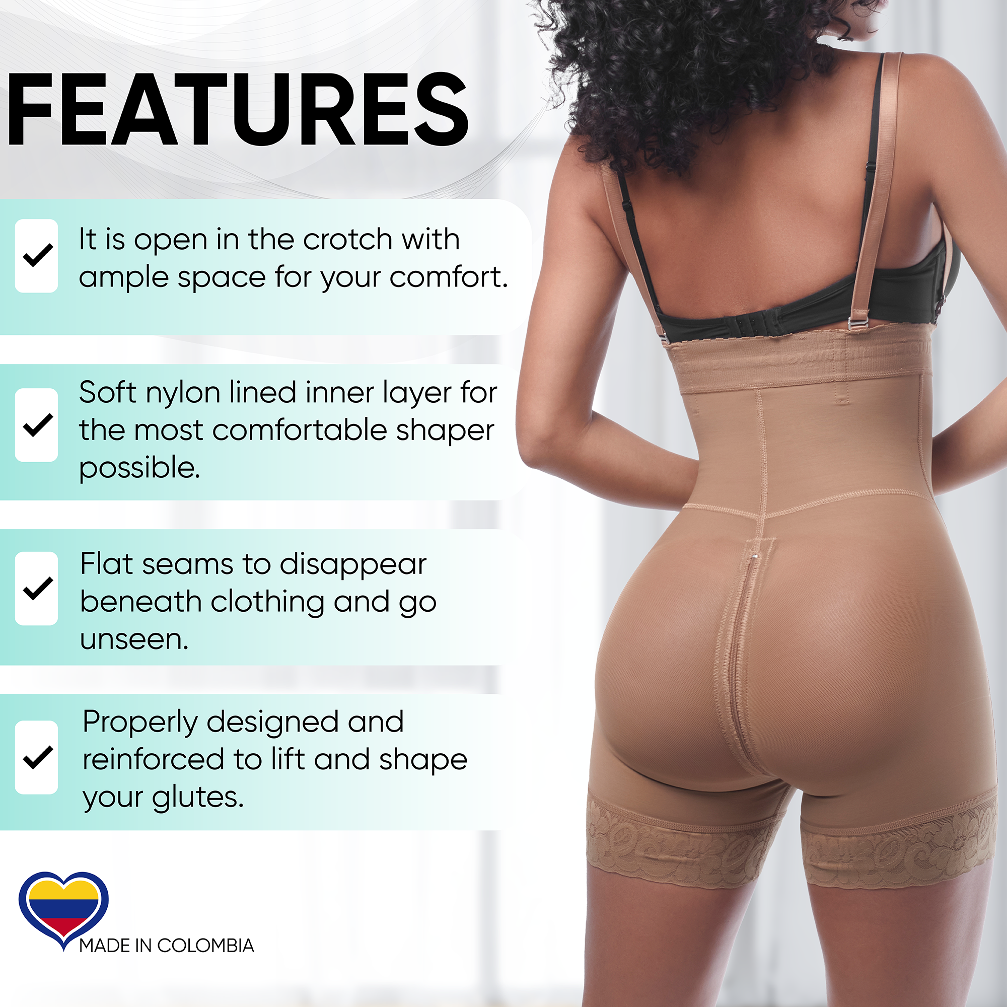 1683- Strapless Short Seamless Derriere Lift