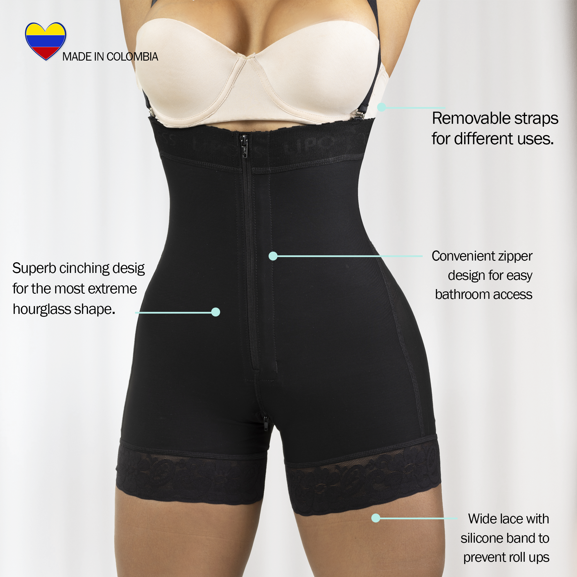 1683- Strapless Short Seamless Derriere Lift