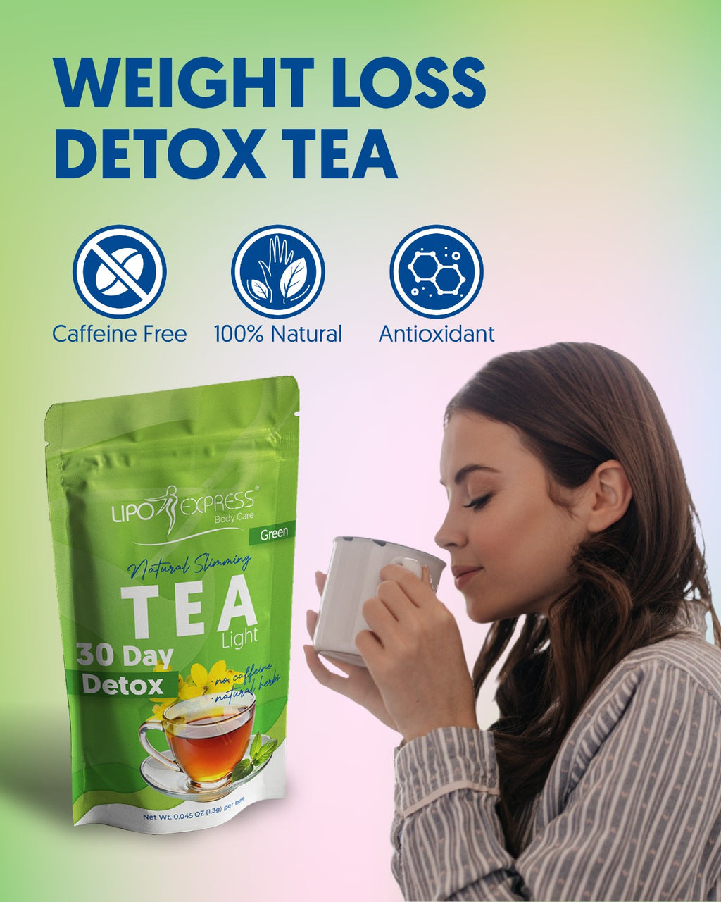 3010- LIPO EXPRESS TEA Weight Loss Tea Detox Body Cleanse, Reduce Bloating, & Appetite Suppressant - Perfect Bodies