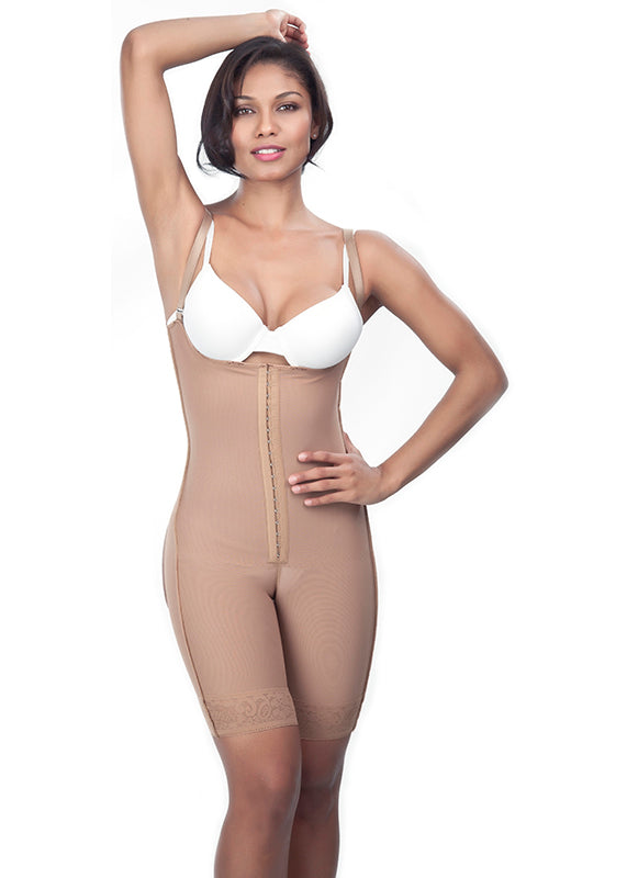 Model No.1625 Body shaper with sleeves, half Leg and derriere