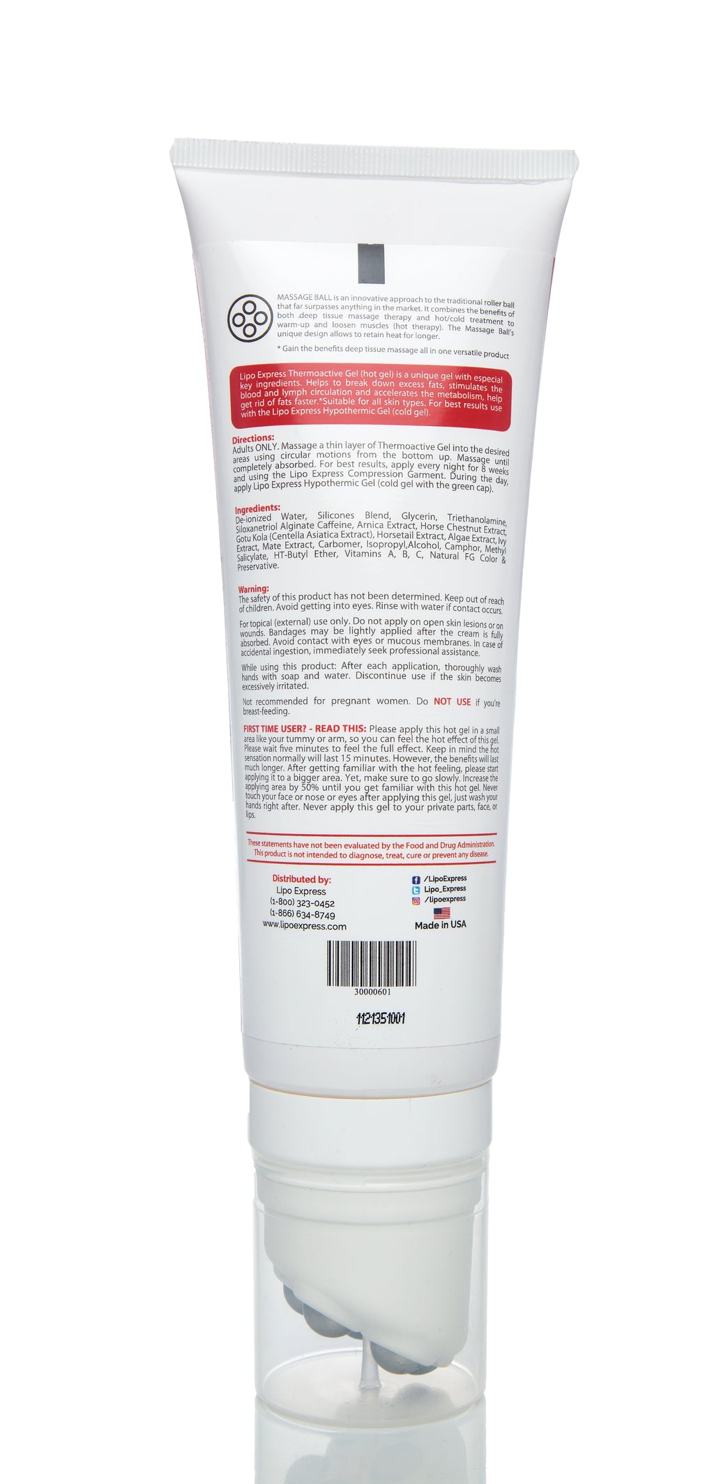 Lipo Express Thermoactive Workout Hot Gel Massage Ball 7oz - Perfect Bodies